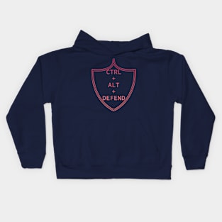 Ctrl+Alt+Defend (red) Kids Hoodie